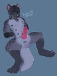  absurd_res anthro banding bastionshadowpaw hi_res hyaenid male mammal simple_background solo 