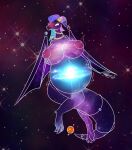  2019 absurd_res anthro belly belly_expansion big_belly big_breasts blue_eyes blush breast_expansion breasts colored cosmic_background cosmic_flesh cosmic_hair detailed_background digital_drawing_(artwork) digital_media_(artwork) digitigrade dragon ethereal_hair expansion female floating hi_res holding_belly holding_breast huge_breasts jewelry keinga line_art looking_at_breasts looking_at_self neck_ring nipples nude planet scalie signature solo star thick_tail thick_thighs wings 