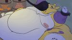  16:9 animated anthro areola bandai_namco barrel belly big_belly big_breasts big_butt black_sclera blue_eyes bound breasts butt calorie chubby_cheeks digimon digimon_(species) double_chin expansion fat_rolls female force_feeding forced fur hose hose_inflation huge_butt huge_thighs hyper hyper_belly immobile inflation loop morbidly_obese nipples obese overweight pink_areola renamon short_playtime solo thick_arms thick_thighs weight_gain white_body white_fur widescreen yellow_body yellow_fur 