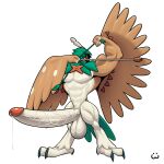  1:1 2016 alpha_channel anthro avian balls big_penis bodily_fluids decidueye dripping generation_7_pokemon genital_fluids genitals hi_res huge_penis hyper hyper_genitalia hyper_penis male muscular muscular_anthro muscular_male nintendo penis pokemon pokemon_(species) precum precum_drip simple_background solo talons transparent_background vein veiny_penis video_games wolfiecanem 