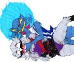 anthro anthro_on_anthro asmodeus_(helluva_boss) avian balls bird black_body black_feathers blue_body blue_fur blush bodily_fluids breasts claws clothed clothing crossgender demon dominant dominant_male duo eyewear fangs feathers female female_penetrated from_behind_position fur genital_fluids genitals grey_body grey_feathers helluva_boss hi_res looking_pleasured male male/female male_penetrating male_penetrating_female multi_eye nipples open_mouth open_smile owl owl_demon partially_clothed penetration penile penile_penetration penis penis_in_pussy pussy_juice red_eyes restrained sex simple_background skeleslay smile spoon_position spooning stolas_(helluva_boss) submissive submissive_female tears thick_thighs traditional_media_(artwork) vaginal vaginal_penetration vein veiny_penis yellow_eyes 