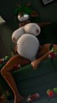  3d_(artwork) 4k absurd_res alcohol anthro antlers apple beer belly beverage big_belly big_breasts bloated breasts buckteeth cervid digital_media_(artwork) dongly12 female hi_res horn mammal mature_female neck_tuft nipples nude solo source_filmmaker stuffing tea_tree_(donglysfm) teeth tuft 