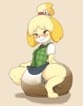  absurd_res accessory animal_crossing anthro bell blush bodily_fluids bottomwear canid canine canis clothed clothing crouching diaper domestic_dog feces female fur genital_fluids hair_accessory hair_tie half-closed_eyes hi_res isabelle_(animal_crossing) mammal messing messing_diaper messy messy_diaper narrowed_eyes nintendo octojo peeing pooping shadow simple_background skirt smile soiled_diaper soiling soiling_diaper solo sweater sweater_vest topwear urine vest video_games wet_diaper wetting wetting_diaper white_diaper yellow_body yellow_fur 