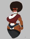  absurd_res afro anthro big_breasts big_butt breasts butt eyewear felid female glasses hi_res hth_studios hybrid machairodontine mammal pantherine panthra78 raquel_wyld_(hth) retro solo tiger 