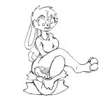  anthro bodily_fluids bottomless bottomless_female butt_lick canid canine canis chaoshetra clothed clothing coyote cyote drooling duo female lagomorph leporid licking male male/female mammal rabbit saliva sweater sweater_only tongue tongue_out topwear topwear_only vore 