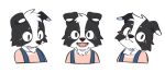  anthro asnnonaka black_body black_ears black_fur black_nose border_collie bust_portrait canid canine canis cheek_tuft clothing collie domestic_dog facial_spots facial_tuft fangs floppy_ears front_view fur head_tuft herding_dog looking_aside looking_at_viewer male mammal mouth_closed multiple_images neck_tuft open_mouth pastoral_dog pink_clothing pink_topwear portrait sheepdog simple_background simple_eyes solo spots spotted_face three-quarter_view topwear tuft unsigned white_background white_body white_ears white_fur white_spots 