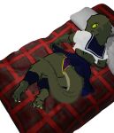  animated anthro bottomwear clothed clothing female greenpolygon looking_at_viewer looking_back plaid raised_bottomwear raised_clothing raised_skirt raised_tail sailor_uniform scalie short_playtime skirt solo 