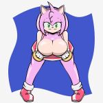  accessory amy_rose anthro atecky breasts clothed clothing digital_media_(artwork) eulipotyphlan female footwear fur gloves green_eyes hair handwear hedgehog hi_res looking_at_viewer mammal pink_body sega simple_background smile solo sonic_the_hedgehog_(series) video_games 