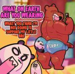  2022 anthro anukkyt black_body brown_body butt camera cartoon_network clothing dot_eyes english_text genitals giant_panda grizzly_(wbb) group hi_res ice_bear male mammal overweight overweight_male panda_(wbb) penis text underwear ursid we_bare_bears white_body 