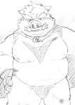  2022 absurd_res anthro belly big_belly bulge cape clothed clothing hi_res kemono kipchin_2nd00 male mammal moobs overweight overweight_male solo suid suina superhero sus_(pig) wild_boar 