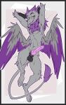  absurd_res anthro avian balls corpsly dakimakura_pose genitals gryphon hands_behind_head hi_res knot long_tail male mythological_avian mythology penis ralek smug_face solo wings 