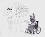  anthro bell braces breaking_bad burntrap_(fnaf) clothing eyewear facial_hair female five_nights_at_freddy&#039;s freddy_(fnaf) gregory_(fnaf) group gun hat headgear headwear human lagomorph leporid male mammal nerocorps rabbit ranged_weapon scottgames sunglasses ursid vanny_(fnaf) video_games weapon wheelchair 