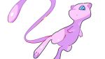 blue_eyes closed_mouth commentary_request from_below highres looking_down mew no_humans pokemon pokemon_(creature) saiku_(zvlku) simple_background solo white_background 