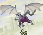 2025 animate_inanimate anthro bat_wings butt city deadlock facial_piercing female flying gargoyle gesture hand_gesture hi_res ivy_(deadlock) living_statue mario-grant membrane_(anatomy) membranous_wings nose_piercing nose_ring piercing ring_piercing sculpture solo statue suspenders thumbs_up valve valve_corporation wings