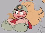 2024 armless armor ascot big_breasts black_eyes blonde_hair blush blush_stickers bodily_fluids breast_expansion breasts brown_eyebrows busty_feral button_(fastener) cleavage clothed clothed_female clothed_feral clothing colored_sketch digital_drawing_(artwork) digital_media_(artwork) english_description expansion eyebrow_through_hat eyebrows eyelashes female female_feral feral fizzooka footwear frown full-length_portrait glistening glistening_breasts goomba goombella grey_background grey_clothing grey_hat grey_headwear grey_helmet grey_topwear hair hat headgear headlight headwear helmet huge_breasts mario_bros nintendo noseless open_frown open_mouth paper_mario pink_body ponytail portrait red_ascot red_clothing red_footwear red_shoes shoes simple_background sketch solo standing straining_buttons straining_clothing sweat sweatdrop teeth thick_eyebrows tight_dress_shirt topwear tusks worried