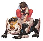  brown_hair dfo dungeon_and_fighter dungeon_fighter_online mecha melvin_ritcher melvin_ritcher_(dungeon_fighter) npc pencil robot short_hair squatting 