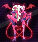  ;q boots demon_girl demon_wings glasses green_hair horns kneesocks_(psg) long_hair midriff multiple_girls one_eye_closed panties panty_&amp;_stocking_with_garterbelt ponytail red_skin scanty_(psg) skirt tail thighhighs tongue tongue_out underwear white_hair wings yellow_eyes yui_(kari) 