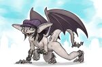 2025 2_toes all_fours animate_inanimate bat_wings clothing deadlock facial_piercing featureless_chest feet female flat_chested gargoyle hat hat_only headgear headgear_only headwear headwear_only humanoid_pointy_ears ivy_(deadlock) living_statue mario-grant membrane_(anatomy) membranous_wings mostly_nude nose_piercing nose_ring piercing pointy_ears ring_piercing sculpture solo statue tail tail_ridge toes valve valve_corporation wings