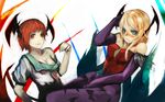  bare_shoulders breasts character_request cleavage cosplay demon_girl gloves hair_ornament hairclip head_wings kousaka_kirino lilith_aensland_(cosplay) morrigan_aensland_(cosplay) orange_hair ore_no_imouto_ga_konna_ni_kawaii_wake_ga_nai red_eyes red_hair school_uniform serafuku succubus wings 