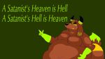  16:9 anthro belly big_belly bovid brown_body caprine clothing dahliathefox demon demonic english_text goat hyper hyper_belly looking_at_viewer male malgluor mammal obese overweight pentagram satanic smile smirk solo text underwear widescreen 