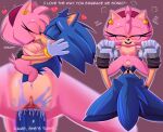  &lt;3 absurd_res amy_rose anthro blue_body blue_fur bluebutterz bodily_fluids breasts duo eulipotyphlan female fur genital_fluids genitals green_body hand_holding hedgehog hi_res kissing male male/female mammal penetration penis pink_body pink_fur pussy_juice romantic sega sex sonic_the_hedgehog sonic_the_hedgehog_(series) sweat text vaginal vaginal_penetration 