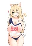  &lt;3 absurd_res animal_humanoid blonde_hair blush cat_humanoid clothing felid felid_humanoid feline feline_humanoid female hair hi_res humanoid kaedeno_yuu mammal mammal_humanoid one_eye_closed panties shirt solo topwear underwear wink 