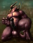  2020 abs anal anal_penetration animal_genitalia animal_penis anthro balls behemoth_(ff) biceps big_penis claws crouching digitigrade equine_penis erection facial_hair final_fantasy fog genitals hi_res holding_own_tail horn looking_up male mane masturbation medial_ring muscular nipples nude outside pecs penetration penis satanic_monkey solo square_enix stone_wall tail_fetish tail_grab tail_masturbation tail_play video_games wall_(structure) 