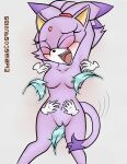  anthro blaze_the_cat blush duo eldelascosquillas eyes_closed felid feline female floating_hands hi_res mammal nipple_fetish nipple_play nipples nude open_mouth psychokinesis raised_arms sega silver_the_hedgehog sonic_the_hedgehog_(series) tickling tickling_armpits tickling_belly tickling_breasts tickling_nipples tickling_pussy upper_body 