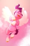  aztrial equid equine fluffy_wings fur hair hasbro hooves leg_markings mammal markings mlp_g5 my_little_pony open_mouth open_smile pegasus pink_body pink_fur pink_theme pipp_petals_(mlp) purple_hair smile socks_(marking) wings 