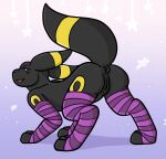  anus armwear black_body closevector clothing eeveelution female feral generation_2_pokemon genitals hi_res legwear looking_at_viewer markings nintendo pokemon pokemon_(species) pussy raised_tail ring_(marking) solo umbreon video_games 