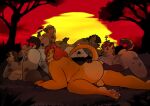  all_fours anal anal_fingering anthro balls big_butt breasts butt disney drinking felid female fingering genitals group hyaenid jasiri_(tlg) lion looking_back male male/female mammal nipples nude pantherine pickles-hyena presenting pussy shenxi simba sunset surprise the_lion_guard the_lion_king 