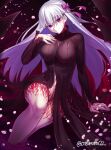  1girl absurdres bangs body_markings breasts dark_sakura fate/stay_night fate_(series) highres long_hair matou_sakura moto_(otemoto02) red_eyes revealing_clothes thighs white_hair 