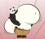  2011 anthro barefoot belly big_belly big_butt bottomwear butt clothed clothing dino.d.dice dreamworks feet fur giant_panda kung_fu_panda lifting_belly male mammal master_po_ping morbidly_obese morbidly_obese_anthro morbidly_obese_male motion_lines navel obese obese_anthro obese_male overweight overweight_anthro overweight_male pants puffed_cheeks short_tail solo standing topless topless_anthro topless_male ursid wobbling 