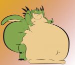  2011 anthro belly big_belly big_butt butt claws dino.d.dice dragon dragon_ball eyes_closed fangs gesture haze_shenron male morbidly_obese morbidly_obese_anthro morbidly_obese_male navel nude obese obese_anthro obese_male overweight overweight_anthro overweight_male scales scalie smile solo standing thumbs_up 