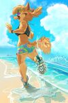  anthro beach bottomwear bra butt canid canine clothing eyewear female footwear fox foxer421 gym_bottomwear gym_clothing gym_shorts hi_res jewelry mammal necklace outside public running running_shoes sea seaside shoes shorts solo splashing sports_bra sunglasses underwear water 