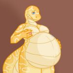  andromorph anthro belly big_belly blue_eyes bodily_fluids burmese_python hi_res intersex lactating male nipple_fetish nipple_pinch nipple_play pinch pregnant pregnant_andromorph pregnant_intersex python reptile scales scalie smile snagen snake solo three-quarter_view yellow_body yellow_scales 
