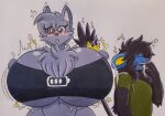  anthro big_breasts blush breast_expansion breasts chest_tuft clothing domestic_cat duo expansion felid feline felis female generation_4_pokemon huge_breasts jumney_(jumneyarts) jumneyarts luxray male male/female mammal nintendo pokemon pokemon_(species) shirt topwear tuft video_games 