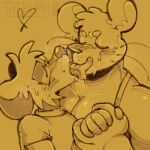  &lt;3 1:1 anthro bodily_fluids cheek_tuft chubby_anthro chubby_male digital_media_(artwork) dipodid duo eyewear facial_tuft fur gil_(thepuph) glasses head_tuft jerboa kissing male male/male mammal murid murine open_mouth overweight phitz_(thepuph) rat rodent saliva simple_background slightly_chubby smile sweat thepuph tongue tongue_out tuft 