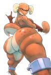  anthro big_butt breasts butt clothing digital_media_(artwork) female gobsmacker hi_res horn huge_butt kobold looking_at_viewer nude piko_(simplifypm) reptile scalie short_stack simple_background solo thick_thighs wide_hips 
