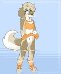  anthro blue_eyes bodily_fluids bottomwear brown_body brown_fur canid canine canis clothed clothing clothing_lift crop_top cum cum_drip cum_in_panties cum_in_pussy cum_inside curled_tail domestic_dog dripping female floppy_ears footwear fur genital_fluids genitals gracie_(vixeyhuskybutt) green_eyes heterochromia hybrid mammal multicolored_body multicolored_fur nude orange_clothing panties panties_down partially_clothed presenting presenting_pussy pussy shirt shoes simple_background skirt skirt_lift smile solo tan_body tan_fur topwear underwear underwear_down vixeyhuskybutt_(artist) 