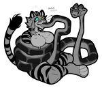  2022 anthro coiling duo felid female feral fur gag gagged hi_res hypnofood hypnosis kaa_(jungle_book) male mammal mind_control pantherine python reptile sascha_(hypnofood) scalie snake spiral_eyes striped_body striped_fur stripes tail_gag the_jungle_book thick_thighs tiger 
