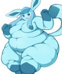  &lt;3 2020 anthro belly big_belly big_breasts big_butt blue_body blue_eyes blue_fur blush breasts butt eeveelution featureless_breasts female fur generation_4_pokemon glaceon hi_res huge_butt huge_thighs looking_at_viewer love_handles multicolored_body multicolored_fur navel nintendo nude obese open_mouth open_smile overweight pokemon pokemon_(species) portrait radiowave simple_background smile solo standing thick_thighs three-quarter_portrait two_tone_body two_tone_fur video_games wide_hips 