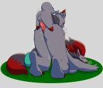  anthro atecky balls breasts butt canid canine digital_media_(artwork) duo erection female feral fur generation_5_pokemon genitals hair hi_res lying male male/female mammal motion_lines nintendo penetration penis pokemon pokemon_(species) simple_background video_games zoroark zorua 