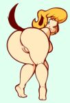  2022 anthro anus bent_over blonde_hair breasts butt canid canine canis chipposter domestic_dog female full-length_portrait genitals hair looking_back mama_parappa mammal nude nude_anthro nude_female one_eye_closed parappa_the_rapper portrait presenting presenting_hindquarters presenting_pussy pussy raised_tail rear_view side_boob solo sony_corporation sony_interactive_entertainment video_games wink 