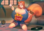  animal_humanoid bakki beverage big_breasts breast_expansion breasts brown_hair clothing expansion female furniture hair huge_breasts humanoid hyper hyper_breasts inside long_hair malkai_(malkaiwot) mammal mammal_humanoid mug nintendo nintendo_switch rodent rodent_humanoid sciurid sciurid_humanoid shirt sofa solo squirrel_humanoid squirrel_tail stretched_clothing surprised_expression tea topwear torn_clothing torn_shirt torn_topwear video_games 