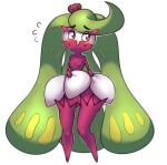 absurd_res big_hair blonde_hair blush blush_lines bodily_fluids bottomwear breasts clitoris clothed clothing clothing_lift curvaceous curvy_figure elemental_creature eyelashes female flora_fauna generation_7_pokemon genitals glistening glistening_eyes glistening_genitalia glistening_hands glistening_pussy green_hair hair hi_res humanoid long_hair looking_away mammal mitten_hands multicolored_body multicolored_hair narrowed_eyes nervous nintendo not_furry pink_body pink_eyelashes pink_eyes plant plump_labia pokemon pokemon_(species) pose presenting presenting_pussy pussy raised_bottomwear raised_clothing raised_skirt ranillopa red_blush shaded shy simple_background skirt skirt_lift small_breasts small_top_big_bottom solo standing sweat sweaty_face thick_thighs topwear tsareena video_games voluptuous white_body wide_hips 