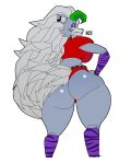  animatronic anthro arm_warmers armwear big_breasts big_butt bottomwear breasts butt canid canine canis clothing ear_piercing female five_nights_at_freddy&#039;s five_nights_at_freddy&#039;s:_security_breach green_hair grey_body grey_hair hair half-closed_eyes hand_on_hip leg_warmers legwear long_hair looking_at_viewer looking_back machine mammal narrowed_eyes piercing robot roxanne_wolf_(fnaf) scottgames shoulder_pads solo thick_thighs topwear video_games wide_hips wolf yeehawt0wn yellow_eyes 