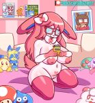  &lt;3 2022 anthro areola bed belly big_breasts big_butt birthmark blue_sclera blush boo_(mario) breasts butt clothing digital_media_(artwork) dragon_quest ears_down eevee eeveelution endless_fantasy_(mintyspirit) eyewear female fungus funko_pop! fur furniture game_boy_color game_boy_family gaming generation_1_pokemon generation_3_pokemon generation_6_pokemon genitals glasses hair happy javisylveon_(mintyspirit) kirby_(series) legwear mario_bros markings metroid mintyspirit mushroom nintendo nipples open_mouth photo pikachu pink_areola pink_bed pink_hair pink_nipples pink_nose pink_stockings pivoted_ears playing_videogame plushie pokemon pokemon_(species) pussy red_eyewear red_glasses reflection slightly_chubby slime_(dragon_quest) smile solo square_enix stockings swirlix sylveon thick_thighs torchic toy video_games waddle_dee watermark white_body white_eyes white_fur wide_hips 