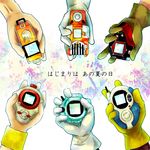  daimon_masaru digimon digimon_adventure digimon_adventure_02 digimon_adventures_02 digimon_frontier digimon_savers digimon_tamers digimon_xros_wars digivice gloves goma_(11zihisin) kanbara_takuya kuudou_taiki matsuda_takato motomiya_daisuke yagami_taichi 