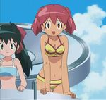  2girls azumaya_koyuki cap hinata_natsumi keroro_gunsou multiple_girls screencap smile stitched swimsuit 